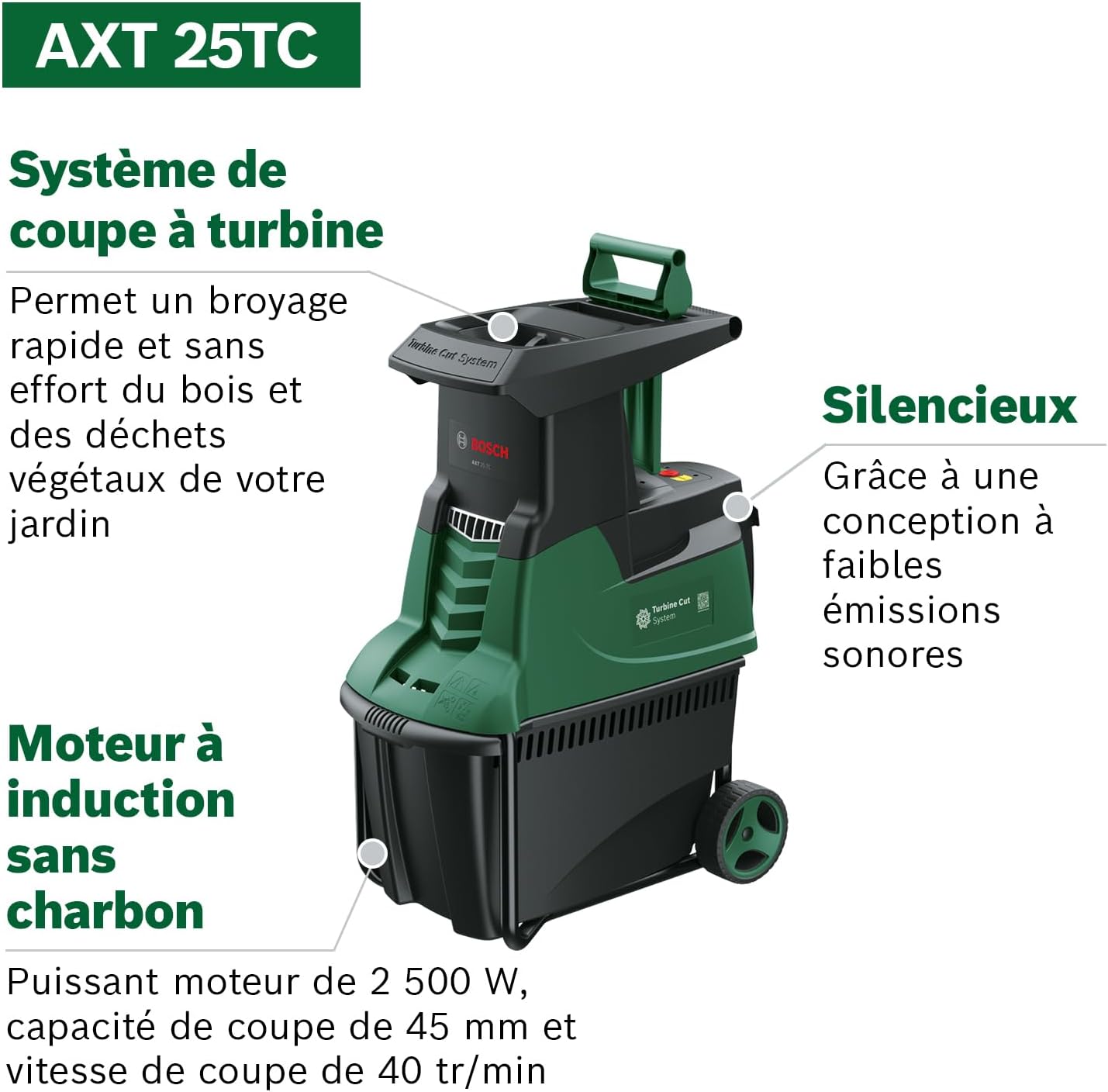 Broyeur de végétaux Bosch AXT 25 TC